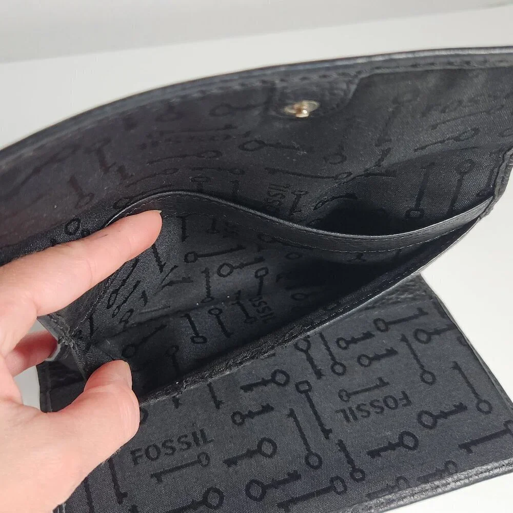 Fossil Long Live Vintage Black Leather Wallet